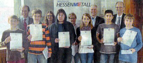 Die Kreissieger des 46. Hessischen Mathematikwettbewerbs