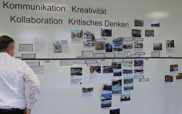Auf einem Zeitstrahl konnten Besucher die Geschichte der JTS kennenlernen.